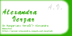 alexandra verzar business card